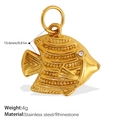 Golden tropical fish stainless steel pendant with sparkling rhinestone eye detail - Rhinestone Tropical Fish Style (PJ929WEG)