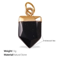 Schildförmiger Anhänger aus schwarzem Naturstein mit 18K Vergoldung für DIY Schmuck - Schwarzer Schild-Stil (PJ585BKG)
