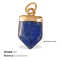 Lapis Lazuli Schildanhänger mit Goldring, 18,9 mm Größe und 1,5 g Edelstahl Charm - Dunkelblauer Schild-Stil (PJ585NBG)