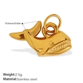 Gold stainless steel whale pendant charm for jewelry making weighing 2.5g and 10.6mm high - Small Whale Style (PJ931G)
