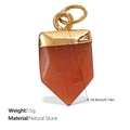 Pendentif cœur en pierre naturelle orange avec anneau plaqué or 18K pour bijoux DIY - Pendentif en Pierre Naturelle Orange-Rouge Doré (PJ585ORG)