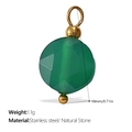 Pendentif en acier inoxydable avec pierre naturelle verte facettée et bélière dorée - Pendentif en Pierre Naturelle Verte Facettée Doré (PJ662GNG)