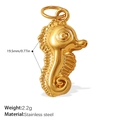 Polished golden stainless steel seahorse pendant necklace charm, size 19.5mm height - Seahorse Shape Style (PJ936G)