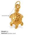 Polished 18k gold plated stainless steel sea turtle pendant with 23mm dimensions - Polished Sea Turtle Style (PJ937G)