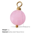 Pendentif en quartz rose plaqué or 18 carats de 18 mm pour la création de bijoux DIY - Pendentif en Pierre Naturelle Rose Facettée Doré (PJ662PKG)