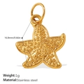 Starfish pendant in 18k gold plated stainless steel with textured finish and ring hook - Grain Textured Starfish Style (PJ941G)