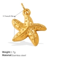 Starfish pendant in gold stainless steel with textured details, 17.7mm size variant - Dotted Starfish Style (PJ942G)