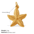 Minimalist 18k gold plated stainless steel starfish pendant with beaded texture detail - Large Starfish Style (PJ943G)