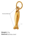 Golden fish shaped stainless steel pendant variant weighing only 0.7g with open ring - Small Fish Style (PJ944G)