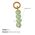 Minimalist gold stainless steel pendant featuring four light green faceted crystal beads - Light Green Faceted Crystal Bead Style (PJ772LGG)