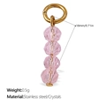Pink faceted crystal heart pendant with 18K gold-plated stainless steel ring loop - Pink Faceted Crystal Bead Style (PJ772LPG)