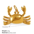 18K vergoldeter Edelstahl Krabbenanhänger für Ozean-Themen-Strandschmuck - Krabbe Goldener Anhänger(PJ642G)