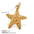 Goldener Edelstahl Seestern Anhänger für DIY Schmuckherstellung 23mm 1.7g - Realistischer Seestern Goldener Anhänger(PJ644G)
