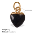 Black natural stone heart pendant with 18K gold-plated clasp for DIY beach jewelry - Black Heart Style (PJ878BKG)