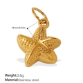 Goldener Edelstahl-Seestern-Anhänger mit strukturierter Oberfläche und Öse für DIY - Körniger Seestern Goldener Anhänger(PJ649G)