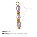 Pink pearl and 18K gold plated stainless steel heart charm for DIY jewelry making - Pink Purple Baroque Pearl Charm Style (PJ721PEG)
