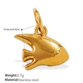 Fischanhänger aus 18K vergoldetem Edelstahl mit 0,7g Gewicht und 10,6mm Breite für Damen - Großer Tropenfisch Goldener Anhänger(PJ651GL)