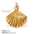Goldener Edelstahl Muschelanhänger für DIY Halsketten und Armbänder, Größe 19 mm - Jakobsmuschel Goldener Anhänger(PJ902G)