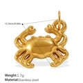 Goldener Edelstahl Krabbenanhänger für DIY Meeres-Serie Schmuckherstellung - Krabbenform Goldener Anhänger(PJ906G)
