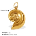 18K vergoldeter Edelstahl Nautilus-Muschel-Anhänger mit Spiraltextur und 1,3g Gewicht - Nautilus Goldener Anhänger(PJ908G)
