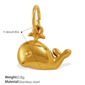 Polierter goldener Wal-Anhänger aus Edelstahl für DIY-Schmuck mit Maß- und Gewichtsangaben - Großer Wal Goldener Anhänger(PJ912GL)