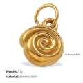 Pendentif escargot en acier inoxydable doré poli avec finition plaquée or 18 carats - Pendentif en Forme d'Escargot (PJ974G)