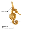18K vergoldeter Edelstahl Seepferdchen-Anhänger für Strand-Halsketten und Schmuck - Kleines Seepferdchen Glänzend Gold Anhänger(PJ914GS)