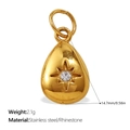 Pendentif goutte doré en acier inoxydable plaqué or 18 carats avec strass blanc - Pendentif Goutte d'Eau Strass (PJ979WEG)