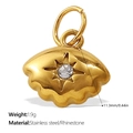 Pendentif œil en acier inoxydable doré avec strass brillant pour colliers DIY - Pendentif en Forme d'Œil Strass (PJ980WEG)