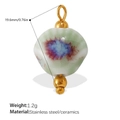 Ceramic fish pendant in green and purple glaze with 18K gold plated stainless steel. - Light Green Smudged Ceramic Fish Pendant (PJ714GRG)