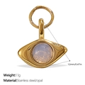 Pendentif œil porte-bonheur en acier doré 18K avec opale violet clair, dimension 12 mm - Pendentif Mauvais Œil avec Opale Lilas Doré (PJ670WEG)