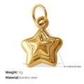 Pendentif étoile double couche en acier inoxydable plaqué or 18K de 13,9mm et 1,9g - Pendentif Étoile Double Couche (PJ983G)