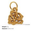 Mini pendentif fleur de rose en acier inoxydable plaqué or 18 carats pour bijoux DIY - Pendentif Rose Ligne Creuse (PJ984G)