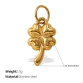 Pendentif trèfle à quatre feuilles en acier inoxydable doré pour la création de bijoux DIY - Pendentif Trèfle à Quatre Feuilles (PJ985G)