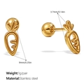 Orecchini a perno a forma di carota in acciaio inossidabile dorato dal design traforato - Stile Carota(EH1204G)