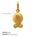 Golden stainless steel fish pendant charm for DIY jewelry, weight 0.8g, size 16.2mm - Fish Style (PJ220GSK)