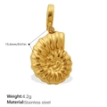 18K gold plated stainless steel nautilus shell pendant charm for DIY jewelry - Nautilus Style (PJ148GSK)