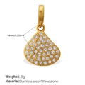 Teardrop pendant in 18K gold plated stainless steel with shimmering pave rhinestones - Rhinestone Teardrop Style (PJ570WEGSK)