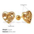 Orecchini a cuore in acciaio inossidabile dorato con incisione Best Mom per donna - Stile Cuore Best Mom(EH1214G)