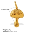 18K gold plated stainless steel mushroom pendant for custom DIY jewelry accessories - Polka Dot Gold Stainless Steel Mushroom Pendant (PJ1036G)