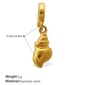 Golden sea shell pendant charm in stainless steel for DIY summer necklaces - Small Conch Style (PJ185GSK)