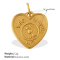Golden heart spinner pendant in stainless steel with YES NO MAYBE arrow design - Heart Spinner Style (PJ799G)