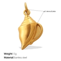 Pendentif coquillage en acier inoxydable doré pour création de bijoux personnalisés - Style Forme Conque en Acier Inoxydable Doré (PJ1138G)