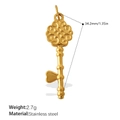 18K gold plated stainless steel heart key pendant for ocean style vintage DIY jewelry - Hollow Heart Key Style (PJ1059G)