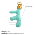 Teal enamel coral charm in stainless steel for DIY jewelry making with gold clasp - Blue Coral (PJ1128BEG)