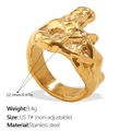French vintage irregular textured ring in 18K gold plated stainless steel size 7 - Size 7 / Wide Lava Texture (JZ150) / Gold