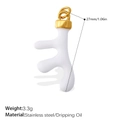 White enamel coral pendant in 18K gold plated stainless steel with size and weight specs - White Coral (PJ1128WEG)