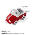 DIY charm featuring a red stainless steel vintage truck with dripping oil finish - Car Silver (PJ1131RDS)