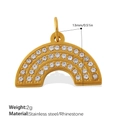 Rainbow charm pendant in 18K gold plated stainless steel with sparkling rhinestones - White Rhinestone Rainbow Style (PJ1067WEG)