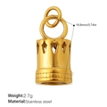 18K gold plated stainless steel crown pendant charm weighing 2.7g for DIY jewelry - Gold Relief Crown Style (PJ1070G)